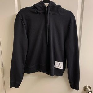 Calvin Klein Black & White Cropped Hoodie